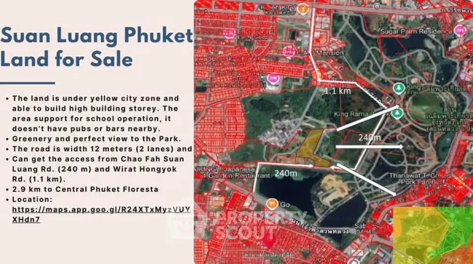Prime land for sale in Suan Luang Phuket with city zone and building potential.