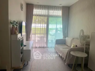 Cozy living room with natural light and modern decor