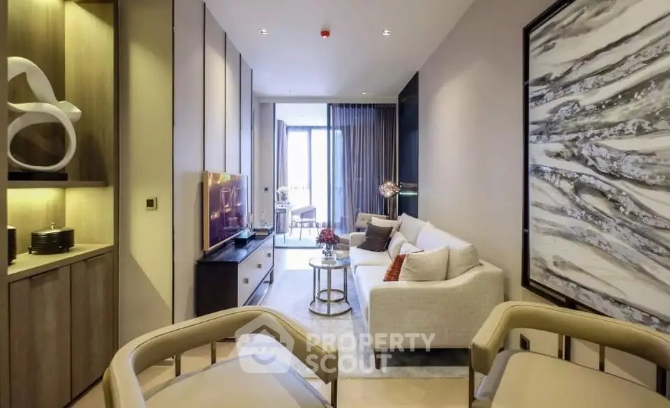 Modern living room with elegant decor and natural light