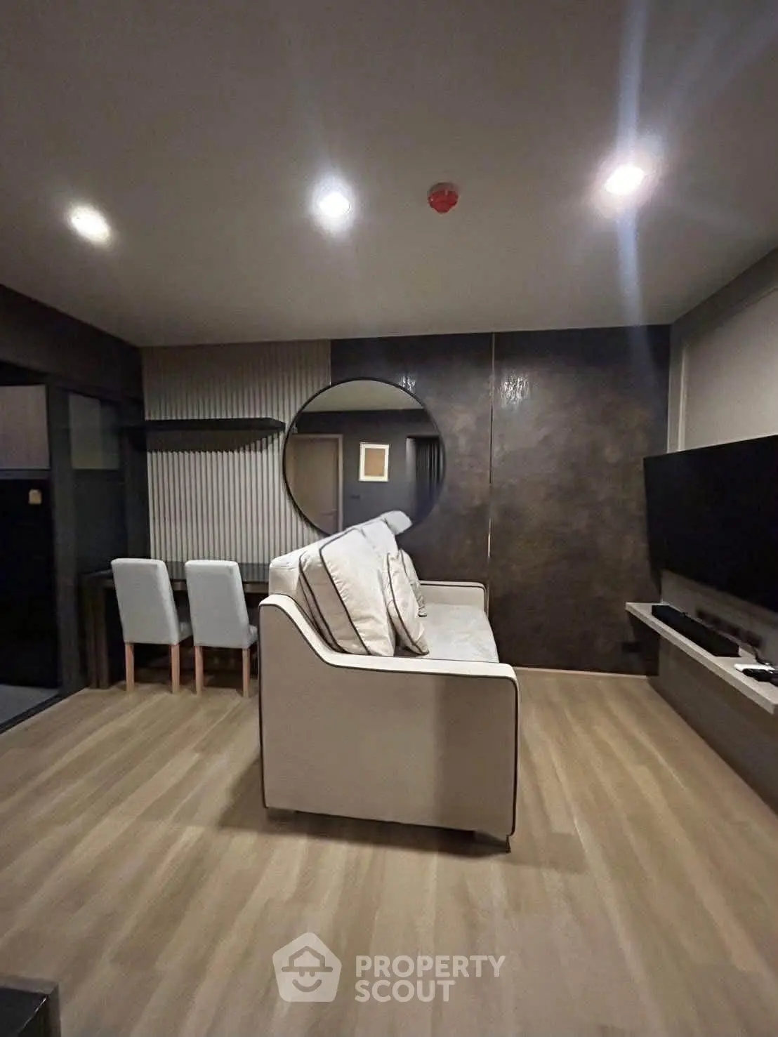 Modern living room with stylish decor and comfortable seating
