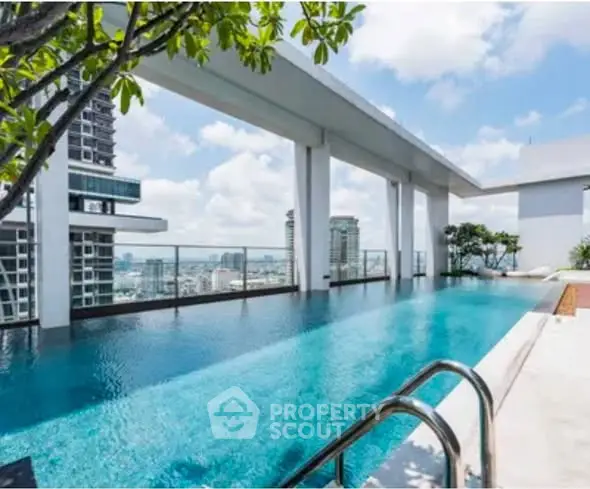 Luxurious rooftop pool with stunning city views and modern design, perfect for relaxation and leisure.