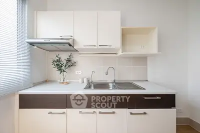 Modern kitchen with sleek cabinetry and stainless steel sink, perfect for culinary enthusiasts.